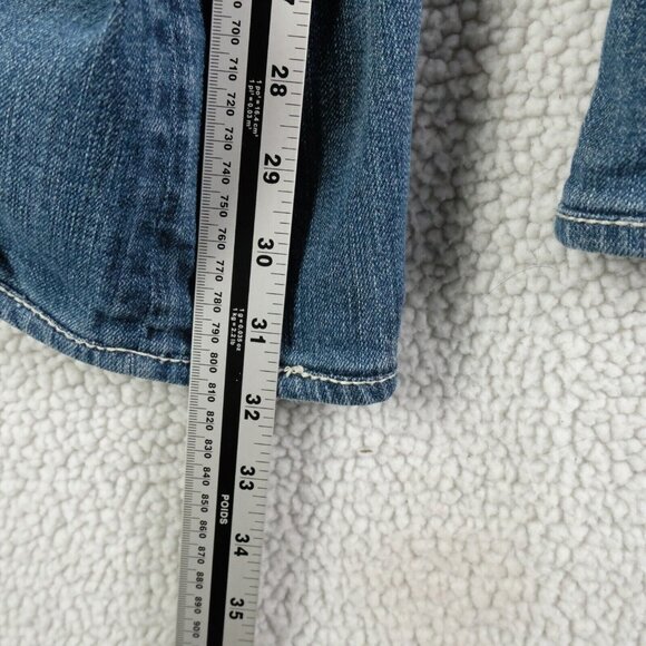 Rock Revival Jeans Mens 31x32  Straight Blue Stone Wash Whiskers Rhinestones - Picture 8 of 13